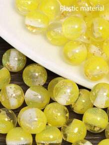 20 件 12 毫米闪亮金箔圆形树脂珠，彩色金箔半透明珠，适用于 DIY 手机吊饰、钥匙扣、手链、汽车挂饰、礼品装饰