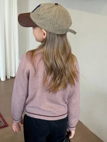 DAZY Tween Girl Cardigan Fall/Winter - Purple - View 2