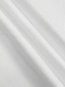 INAWLY Damska, swobodna, jednokolorowa, krótka koszulka z długim rękawem - Biały - Zobacz 3