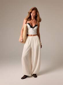 AiiRZ Polka Dot Summer Two Piece Cami And Mini Skirt Set With Lace Trim Party Festival Holiday Beach Vacation Outfit - Multicolor - View 3