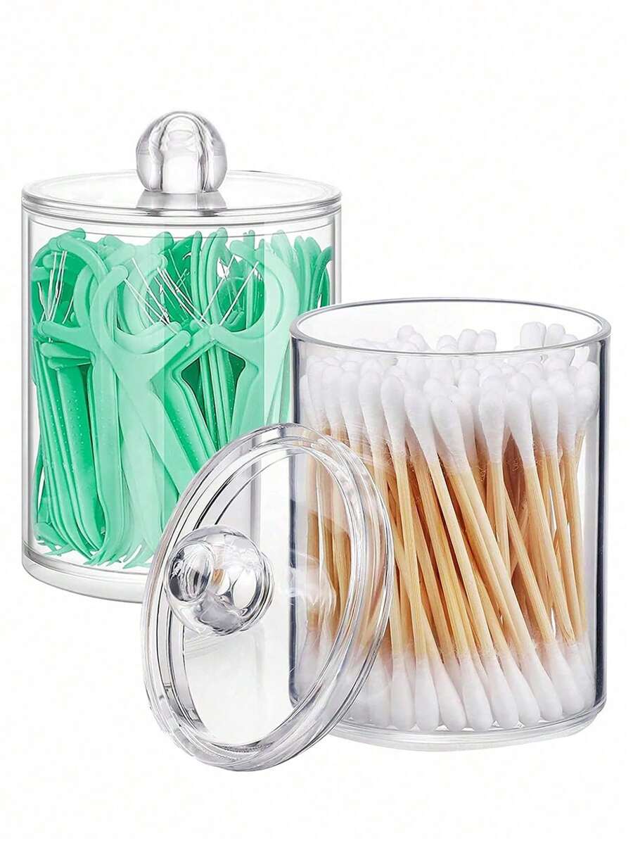 Dispenser Holder, 10oz Transparent Plastic Jar Set For Bathroom Storage & Organizing, Vanity Makeup Organizer Box Home Bathroom Decor Bathroom Organizer Fall Decor Makeup Organizer Back To School - 3pcs transparent - View 1
