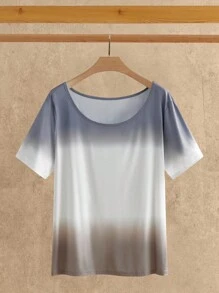 Manfinity VCAY Men's Casual Ombre Crew Neck Loose Short Sleeve T-Shirt - Multicolor - View 2