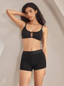 Ocili Cotton Knit Waistband Comfortable Soft Stretch Women's Briefs Leisure - Black - View 2