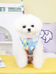 PETSIN Blue Vacation Style Cute Leash Pet Dress - Blue - View 4