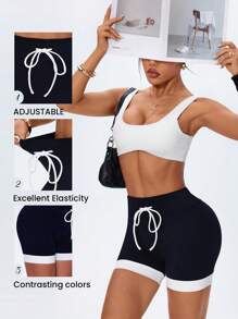 Easithlete Women's New Sports Running Outdoor Fitness Yoga Shorts - Multicolor - View 4