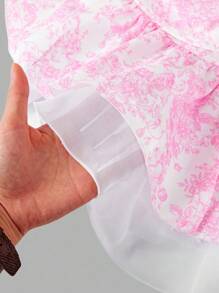 女童休闲舒适花卉印花荷叶边吊带背心