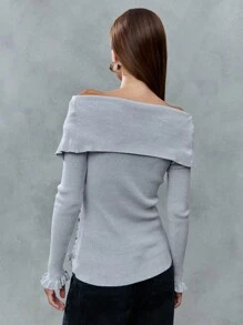 SHEIN Unity This Ribbed Zip-Up Top Combines Structure And Softness With Its Fold-Over Neckline And Frill Hems. With Ruched Details And A Body-Hugging Fit, It's The Perfect Mix Of Punk And 2YK-Ideal For Fall. - Pink - View 2