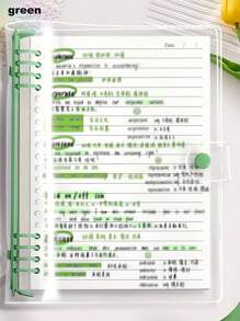 SHEIN 120 Pages A5 Clear Softcover Bulk Notebook With Perforated Pages, Removable Spiral, Waterproof Design - Great For Everyday Office Supplies And Minimalist Style, Perfect Gift For Music Lovers, Music Notebook | Minimalist Notebook | Waterproof Notebook