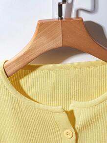 Franclia 新款夏季韩版简约抽绳黄色轻薄开衫，百搭 - 黃色 - 查看 7