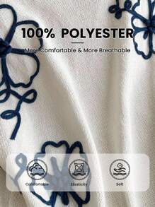 Firerie Suéter informal de punto con decoración floral 3D, talla grande, para primavera/otoño