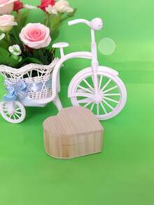 1PC Heart Shaped Wooden Jewelry Storage Box Organizer With Felt Lining Travel Portable Keepsake Gift Case For Rings Earrings Mothers Day Present Cosmetic Makeup Organizer Desk Decor