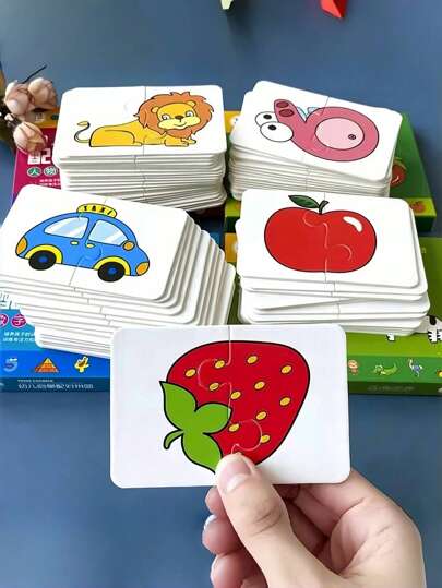 Zazumi Set de puzzle-uri Montessori cu 32 de piese | Potrivit pentru jucării educaționale pentru învățarea timpurie, acest joc de puzzle în formă de desen animat promovează dezvoltarea creierului