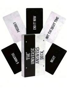 1 张宇宙答案神谕卡 - 适合 14 岁以上儿童的神秘棋盘游戏卡牌，收藏版 - 黑色 - 查看 7