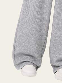 SHEIN Explorewe 抽绳下摆阔腿直筒休闲裤