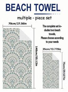 SHEIN 1Pc Extra Large Beach Towel, Oversized, Lightweight, Super Absorbent, Beach Blanket, Super Fine Fiber Beach Towel, Essential For Summer, Windproof, Sun Protection, Beach, Parties, Drying Travel, Camping, Beach Accessories, Holiday Gift Beach Essentials - Dark Green - View 14