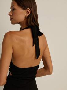 Nöista Robe de soirée longue avec décolleté plongeant, découpes à la taille et ourlet sirène pour cocktails, invités de mariage