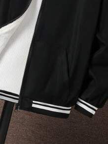 Teenage Boys' Thermal Lined Hooded Long Sleeve Jacket Chic Outfits For Autumn/Winter Fall - Black - View 6