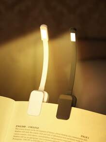 Teckwe 1pc Book Light For Nighttime Reading, Eye-Care Reading Lamp For Books, Adjustable Clip-On Book Light, 3 Color Temperatures, Lightweight, Perfect Gift For Book Lovers, Mini Lightweight Clip-On Book Reading Light, Graduation Back To School Essentials, Black - Black - View 2