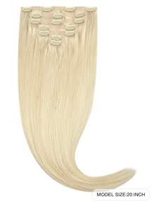 Seamless Clip Ins 7PCS Seamless PU Clip In Human Hair Extensions 100% Real Human Hair 14-22 Inch Balayage Ombre Blonde Color Skin Weft Remy Hair Extensions 110G With Clip - S613 - View 2