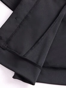 SHEIN LUNE Plus Size Elegant Commuter Decorative Button Short Sleeve Jacket, Summer - Black - View 7