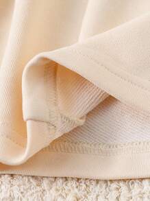 SHEIN 婴儿/女宝宝时尚荷叶边领长袖连衣裙，可爱百搭 - 杏色 - 查看 7