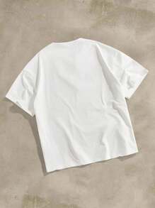 EASEVO Áo thun nam cổ tròn tay ngắn màu trắng cỡ lớn, thích hợp cho mùa hè - trắng - Xem 2