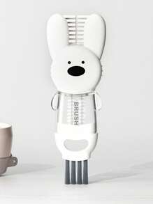 SHEIN 1 pièce Brosse à trois en un pour couvercle de lapin ; Brosse pour bouteille d'eau ; Brosse de nettoyage d'espaces ; Brosse de nettoyage de bouteille ; Un cadeau du ciel pour le nettoyage du lait