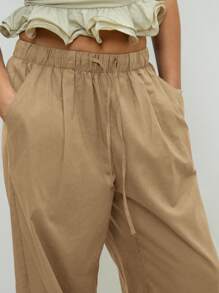 COUREZ 宽松亚麻长裤/女士夏季/外出休闲/Y2K 假期 100% 纯棉