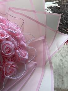 10/20/40 buc hârtie de împachetat floral semitransparentă, culoare roz mată, bordură solidă, impermeabilă, hârtie de împachetat cadou cu flori, DIY, pentru Ziua Îndrăgostiților, nuntă, ziua de naștere, absolvire, petrecere de mireasă, aniversare, decor, primăvară-vară, ambalaj cadou, buchet de trandafiri, cadou