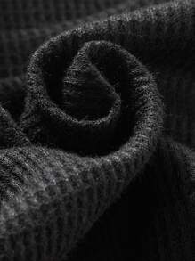 SHEIN Explorewe 年轻女孩的休闲宽松翻领长袖衬衫裙和简约徽标印花背心，适合上学和日常穿着 - 藍色 - 查看 5