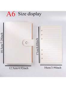 SHEIN A5/A6 活页横线/空白/方形内页笔记本书写流畅，配有可拆卸软皮封面，适用于学生文具办公用品、学校用品、返校 - 彩色 - 查看 10