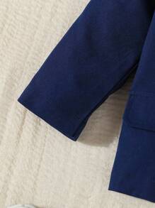 2 件套男婴优雅正式西装套装，拼色翻领仿口袋夹克和松紧腰裤，不含衬衫，不含蝴蝶结，适合 6 个月至 3 岁儿童，适合婚礼、表演、派对、生日、圣诞节、毕业典礼的正式服装 - 彩色 - 查看 6