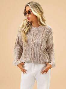 Travachic Winter And Autumn Casual Date Sweaters, Winter And Autumn Women's Crew-Neck With Wave-Shaped Bottom Summer Vacation Sweaters, Summer Beach Tops For Holidays, School Uniforms, Very Simple Outfits, Women's Country Outfits, Office Wear, Old Money Style Outfits, Teacher Outfits, Date Outfits, Graduation Season, Women's Sweaters
