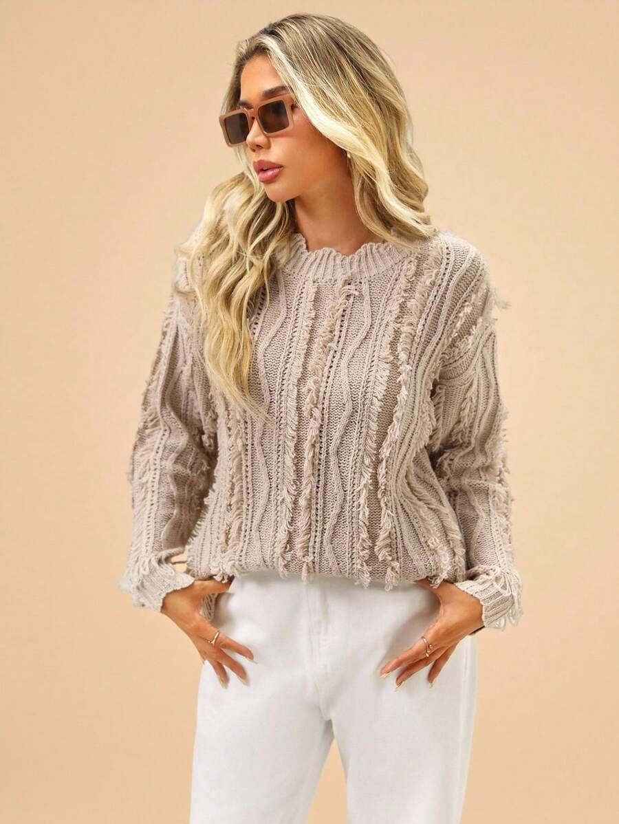 Travachic Winter And Autumn Casual Date Sweaters, Winter And Autumn Women's Crew-Neck With Wave-Shaped Bottom Summer Vacation Sweaters, Summer Beach Tops For Holidays, School Uniforms, Very Simple Outfits, Women's Country Outfits, Office Wear, Old Money Style Outfits, Teacher Outfits, Date Outfits, Graduation Season, Women's Sweaters
