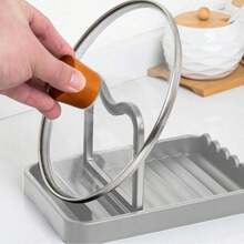 1 件锅盖架厨房勺子架台面滴水盘收纳架多功能烹饪用具架保持台面清洁防溢架厨房工具配件