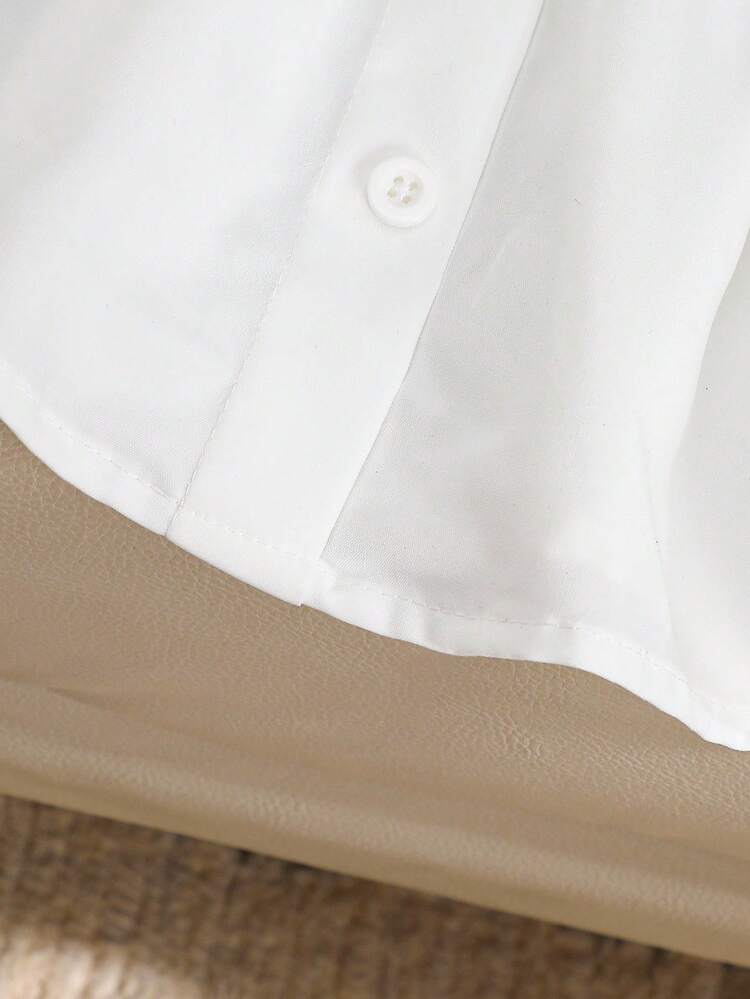 SHEIN 女婴时尚休闲二合一衬衫裙，适合春秋季日常穿着 - 彩色 - 查看 7