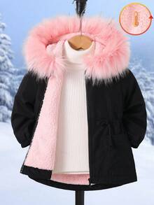 Emery Rose Kids Emery Rose Kids 少女加厚毛衬连帽夹克（配腰带）