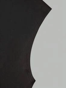 Manfinity Dauomo Camisetas sin mangas de cuello redondo casuales y versátiles para hombres - Negro - Ver 6