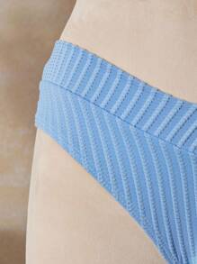 Bellisia Women's Solid Color Sexy Bikini Swimsuit Set, Summer Beach - Blue - View 9