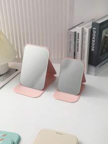 Cartoon Anime Series, Foldable Bathroom Mirror, Lightweight, Ultra-Thin, Portable Handheld Mirror, Durable Polyurethane Leather Material, Suitable For Various Occasions And Everyone, Square Foldable Design For Easy Carrying, Suitable For Valentine's Day Gifts, New Year Gifts, New Year Gifts, Gifts For Girlfriends, Holiday Gifts - Multicolor - View 3
