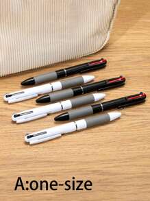 SHEIN 3 Black, 3 White + Beige Ballpoint Pen Pencil Case