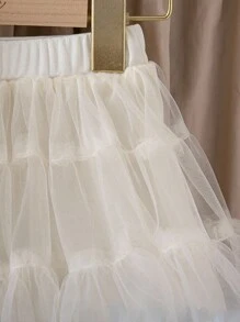 SHEIN 2pcs Baby Girl Bow Decor Button Front Sweater Set And Ombre Tulle Skirt Tutu Dress, Suitable For Family Gatherings, Halloween, New Year, Thanksgiving, Christmas Fall Winter