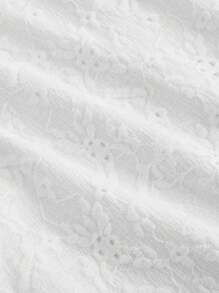 SHEIN MOD 白色蕾丝针织迷你连衣裙，女士度假娃娃裙，波西米亚风女装，夏季女装