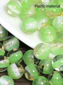 20 件 12 毫米闪亮金箔圆形树脂珠，彩色金箔半透明珠，适用于 DIY 手机吊饰、钥匙扣、手链、汽车挂饰、礼品装饰