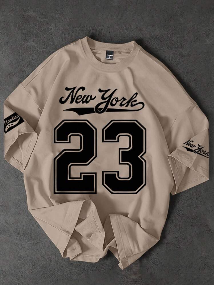 PAVTROS Camiseta de manga corta de cuello redondo ajustada para hombre, de moda para el verano - Albaricoque - Añade 1