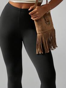 MISSGUIDED Quần bó Capri cạp cao co giãn cao cấp, quần thể thao tập luyện, chạy bộ - màu đen - Xem 5