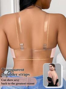 Spitzen-BH mit Bügel in Große Größen, sexy gepolsterter drahtloser BH mit abnehmbaren Trägern, Kreuz-Rücken Multi-Way Rückenfreier BH