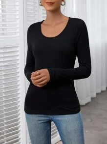 INAWLY Set 2 Potong Kaos Lengan Panjang Polos Kasual Wanita, Pakaian Musim Gugur untuk Wanita - MultiWarna - View 6