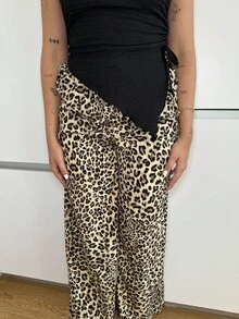 Lucia Bellido Pantalones anchos de estampado de leopardo para mujer - Multicolor - Ver 3