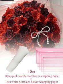 10/20/40 buc hârtie de împachetat floral semitransparentă, culoare roz mată, bordură solidă, impermeabilă, hârtie de împachetat cadou cu flori, DIY, pentru Ziua Îndrăgostiților, nuntă, ziua de naștere, absolvire, petrecere de mireasă, aniversare, decor, primăvară-vară, ambalaj cadou, buchet de trandafiri, cadou